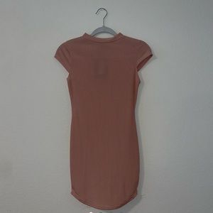 Mauve Ribbed Mini Dress